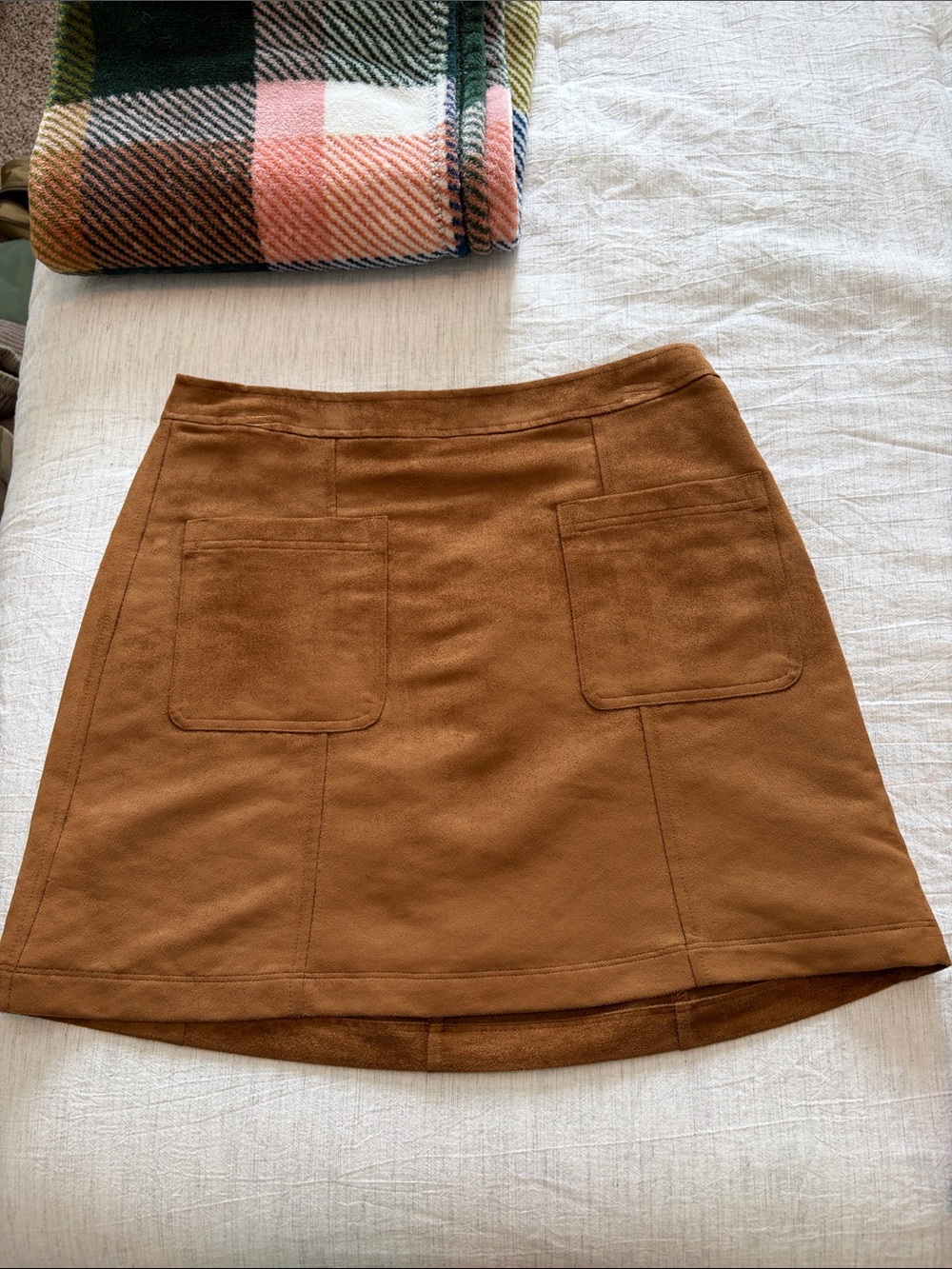 Old Navy Caramel Brown A-Line Pocket Midi Skirt